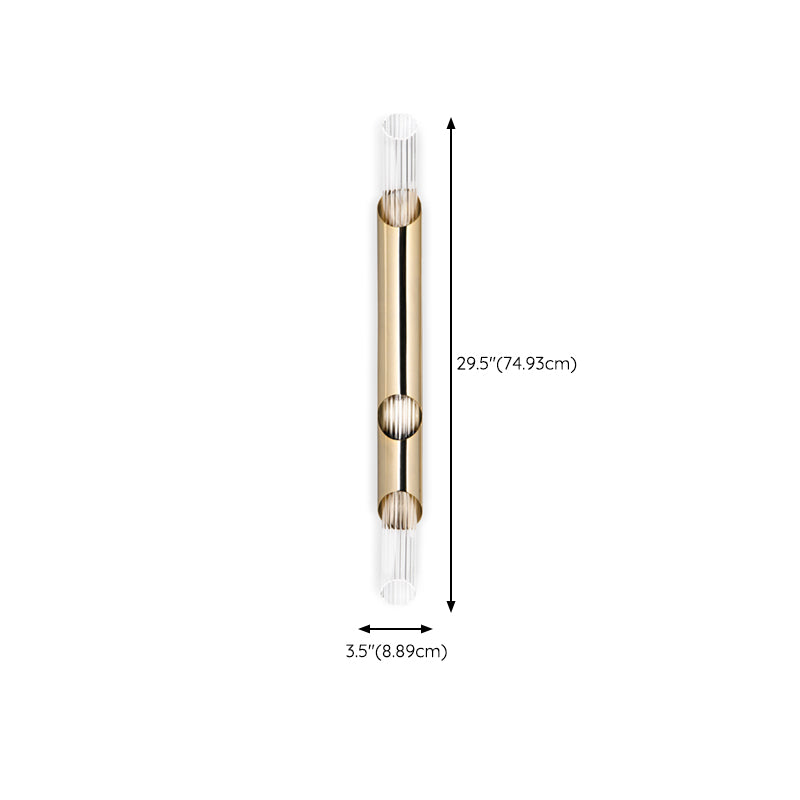 Linear Shape Metal Vanity Light Modern Style Multi Lights Vanity Light Fixture in Gold