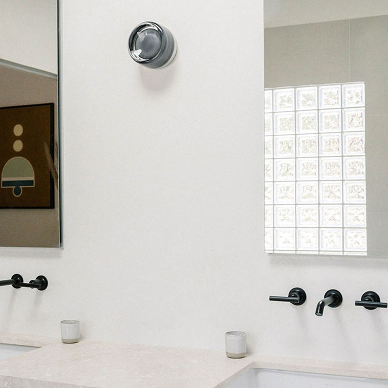 Modernism Single Silver Bathroom Vanity Light Shaded LED Round Bath Bar