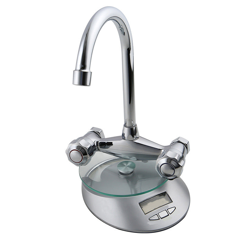 Contemporary Double Handles Kitchen Faucet Metal 2 Holds Bar Faucet