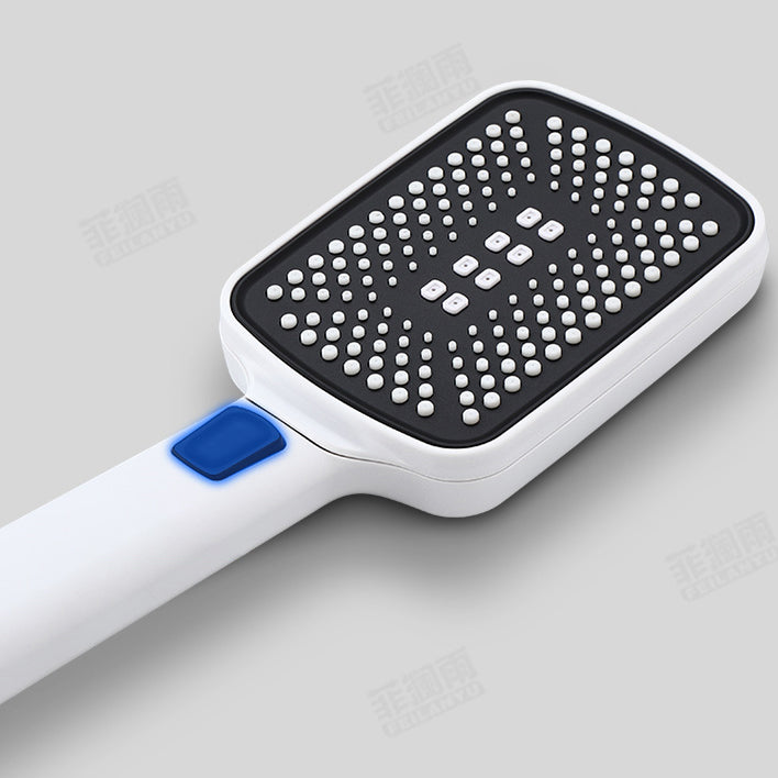 White Shower System Adjustable Spray Pattern Shower Arm Square Wall Mount Shower System