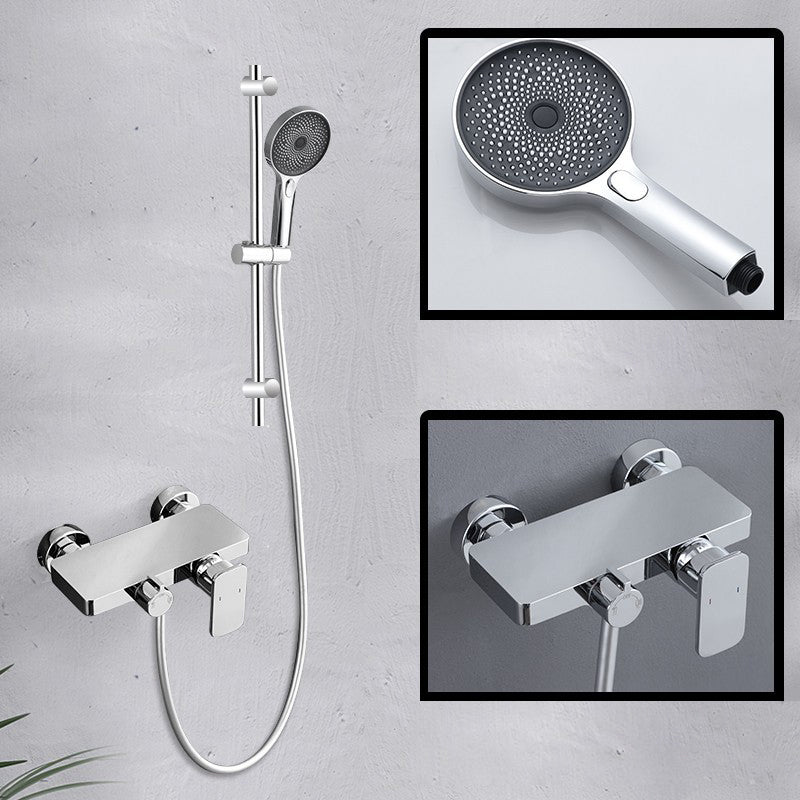 Modern Shower System Solid Color Adjustable Spray Pattern Shower Set