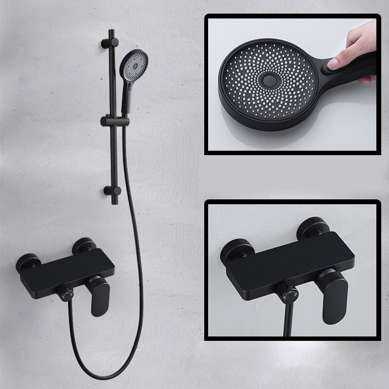 Modern Shower System Solid Color Adjustable Spray Pattern Shower Set