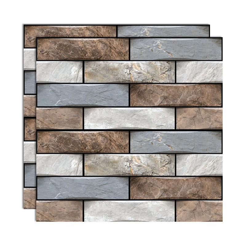 Plastic Peel and Stick Tiles 3D Square Waterproof Peel and Stick Tiles