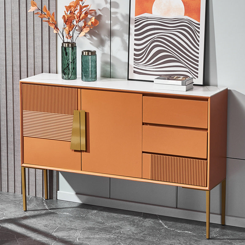 Classic Glam Combo Dresser Horizontal Stone Storage Chest for Bedroom