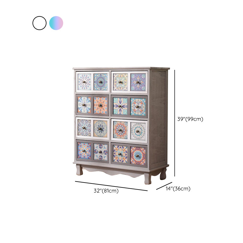 Coastal Storage Chest Dresser Solid Wood Storage Chest with 3/6/8/10 Drawers