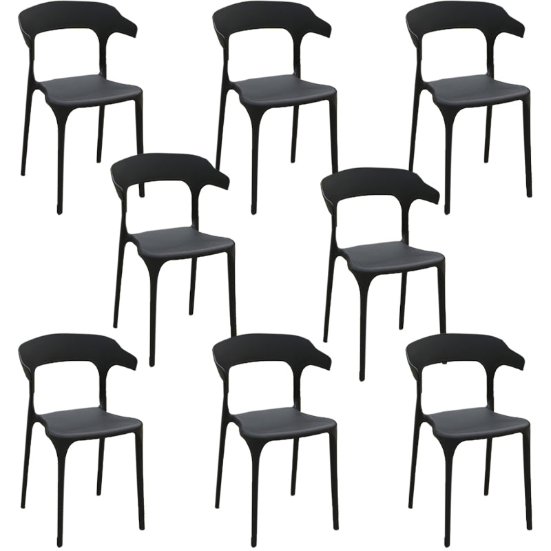 Modern Dining Side Chair Plastic Outdoor Bistro Armless Chair