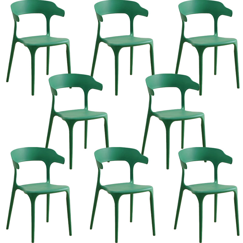 Modern Dining Side Chair Plastic Outdoor Bistro Armless Chair