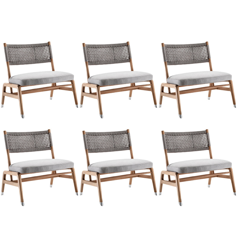 Modern Dining Side Chair Solid Wood Outdoor Bistro Chairs with Arm