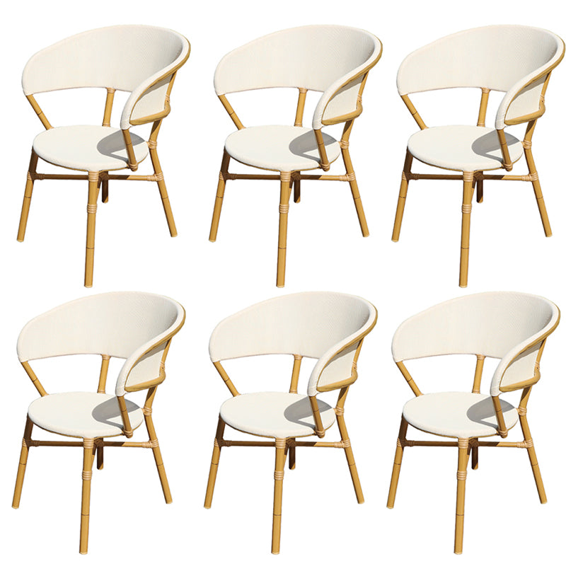 Modern Patio Dining Side Chair Metal Outdoor Bistro Chairs with Arm