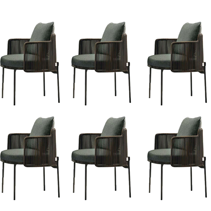 Tropical Patio Dining Side Chair Teak Outdoor Bistro Chairs with Arm