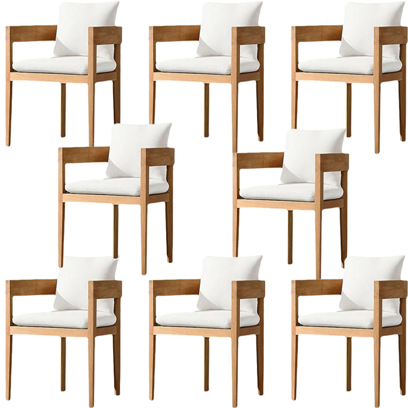 Modern Teak Dining Side Chair Solid Wood Side Chair with Arm