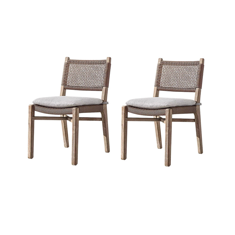 Contemporary Teak Armchair Solid Wood Dining Armchair with Upholstered