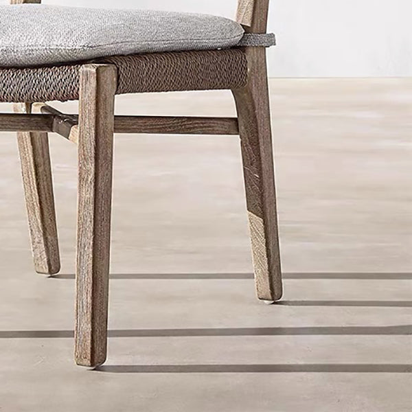 Contemporary Teak Armchair Solid Wood Dining Armchair with Upholstered