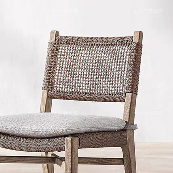 Contemporary Teak Armchair Solid Wood Dining Armchair with Upholstered