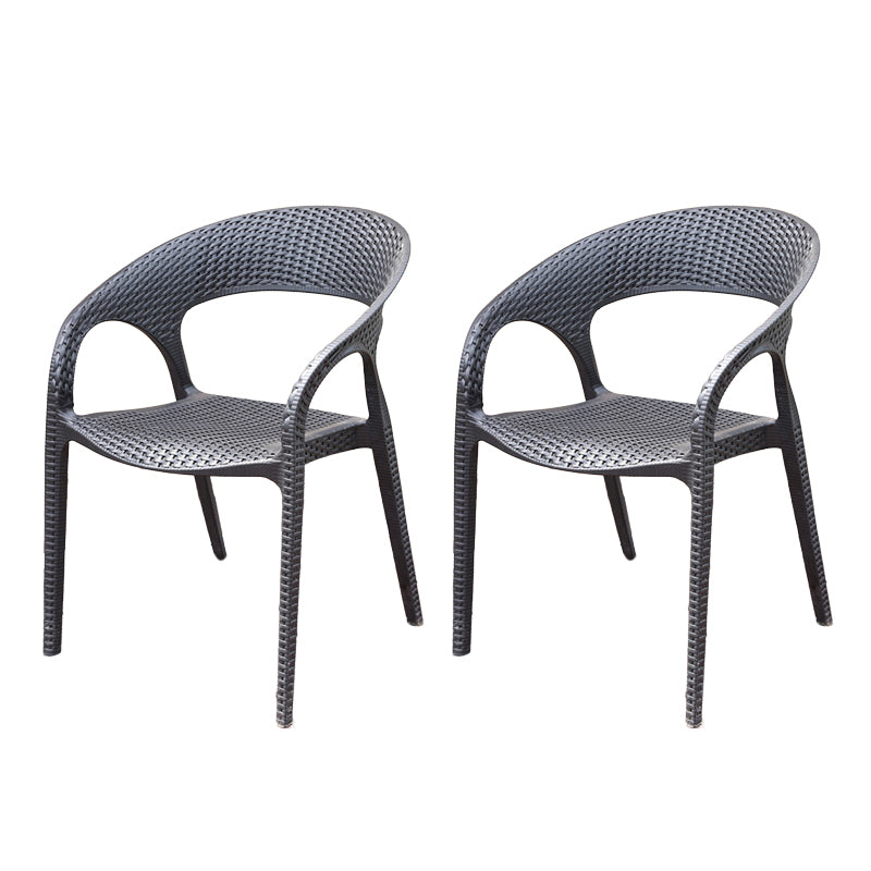 Contemporary Plastic Outdoors Dining Chairs Stacking Patio Dining Chair