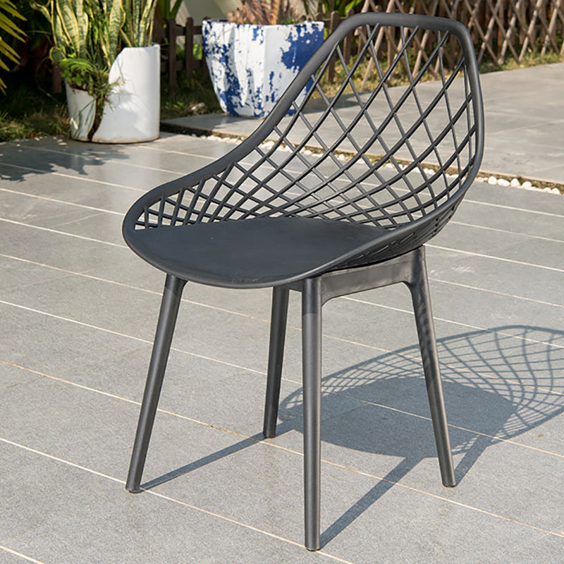Contemporary Plastic Outdoors Dining Chairs Stacking Patio Dining Chair
