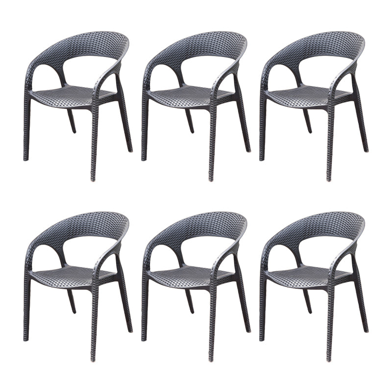 Contemporary Plastic Outdoors Dining Chairs Stacking Patio Dining Chair