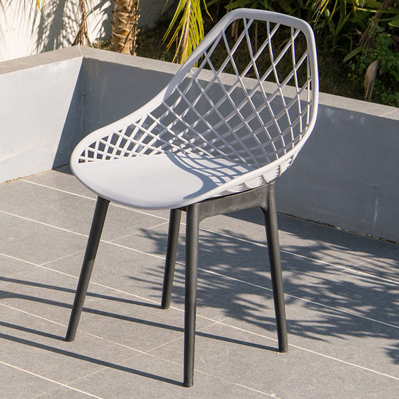 Contemporary Plastic Outdoors Dining Chairs Stacking Patio Dining Chair