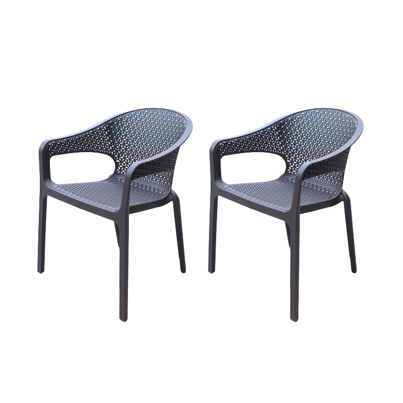 Contemporary Plastic Outdoors Dining Chairs Stacking Patio Dining Chair
