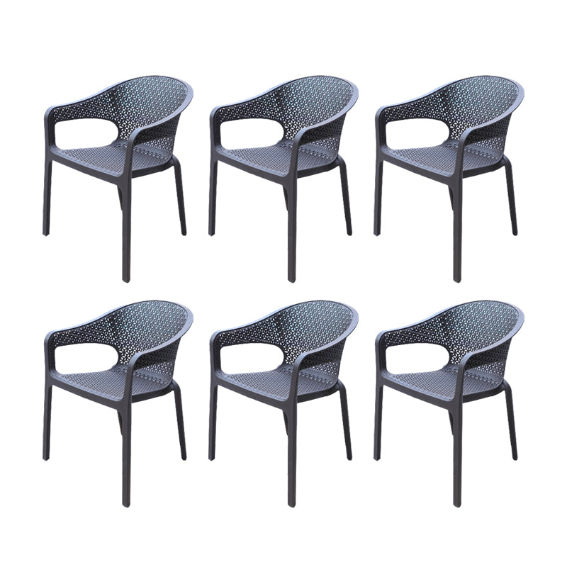 Contemporary Plastic Outdoors Dining Chairs Stacking Patio Dining Chair