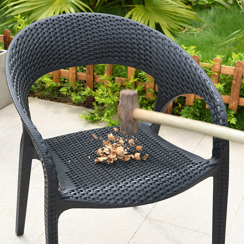 Contemporary Plastic Outdoors Dining Chairs Stacking Patio Dining Chair