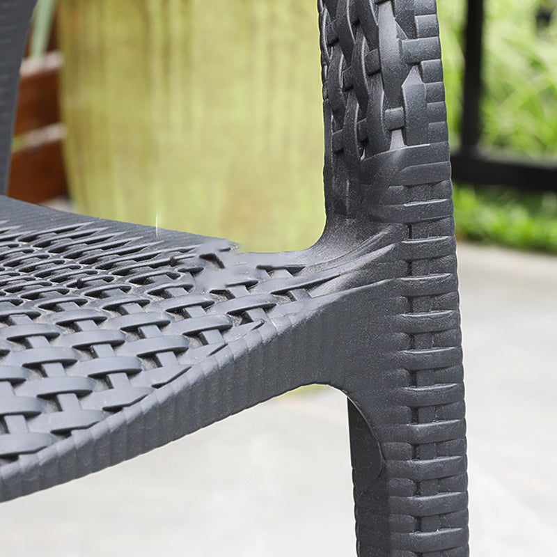 Contemporary Plastic Outdoors Dining Chairs Stacking Patio Dining Chair