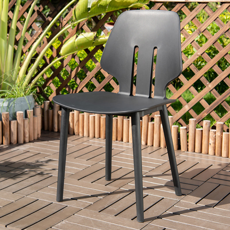 Contemporary Plastic Outdoors Dining Chairs Stacking Patio Dining Chair
