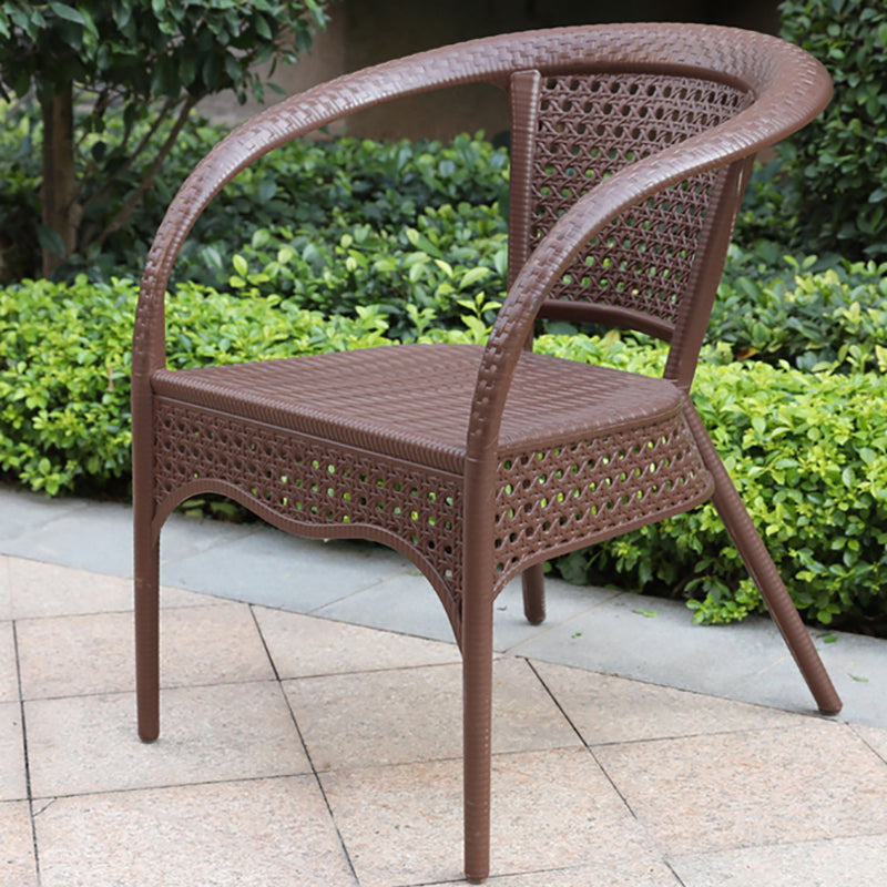 Contemporary Plastic Outdoors Dining Chairs Stacking Patio Dining Chair