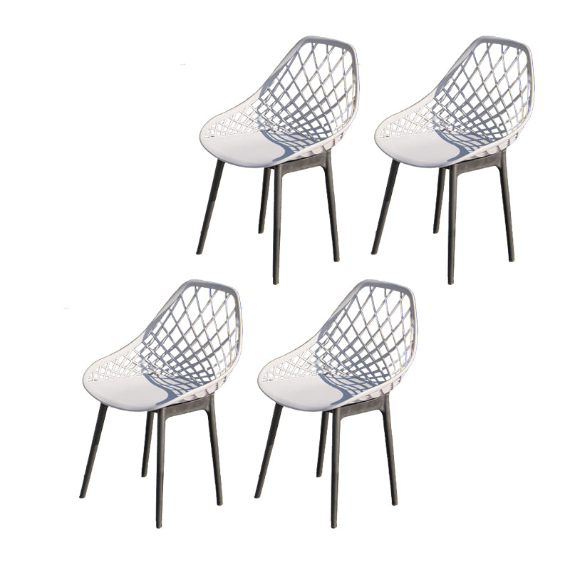 Contemporary Plastic Outdoors Dining Chairs Stacking Patio Dining Chair