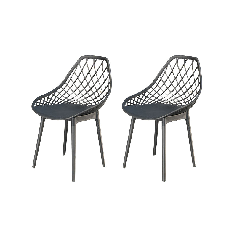 Contemporary Plastic Outdoors Dining Chairs Stacking Patio Dining Chair