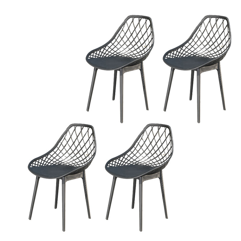 Contemporary Plastic Outdoors Dining Chairs Stacking Patio Dining Chair