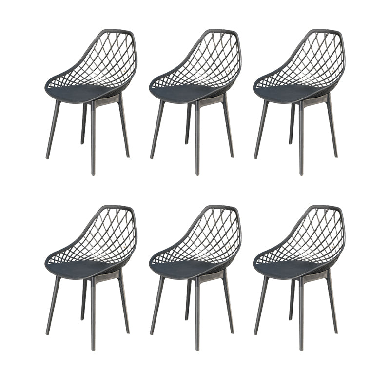 Contemporary Plastic Outdoors Dining Chairs Stacking Patio Dining Chair