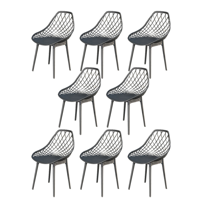 Contemporary Plastic Outdoors Dining Chairs Stacking Patio Dining Chair