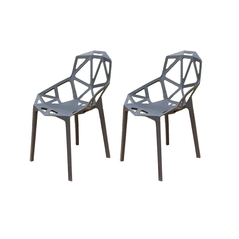 Contemporary Plastic Outdoors Dining Chairs Stacking Patio Dining Chair