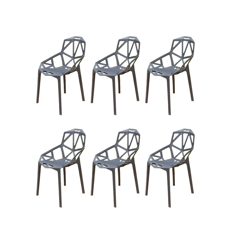 Contemporary Plastic Outdoors Dining Chairs Stacking Patio Dining Chair