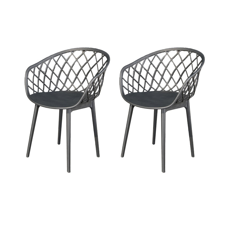Contemporary Plastic Outdoors Dining Chairs Stacking Patio Dining Chair