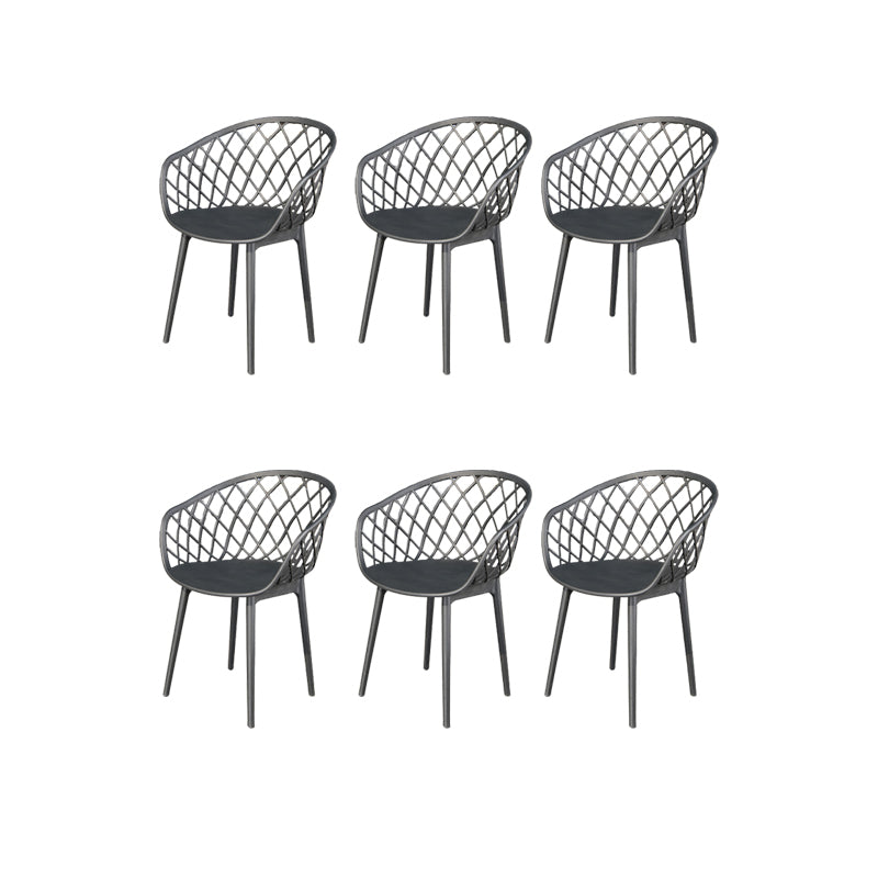 Contemporary Plastic Outdoors Dining Chairs Stacking Patio Dining Chair
