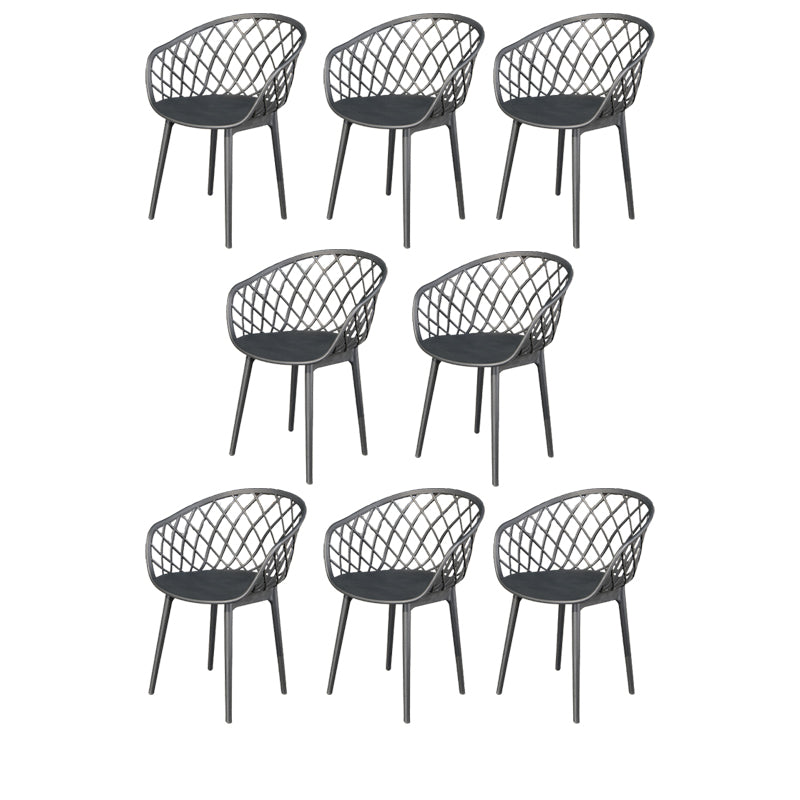 Contemporary Plastic Outdoors Dining Chairs Stacking Patio Dining Chair