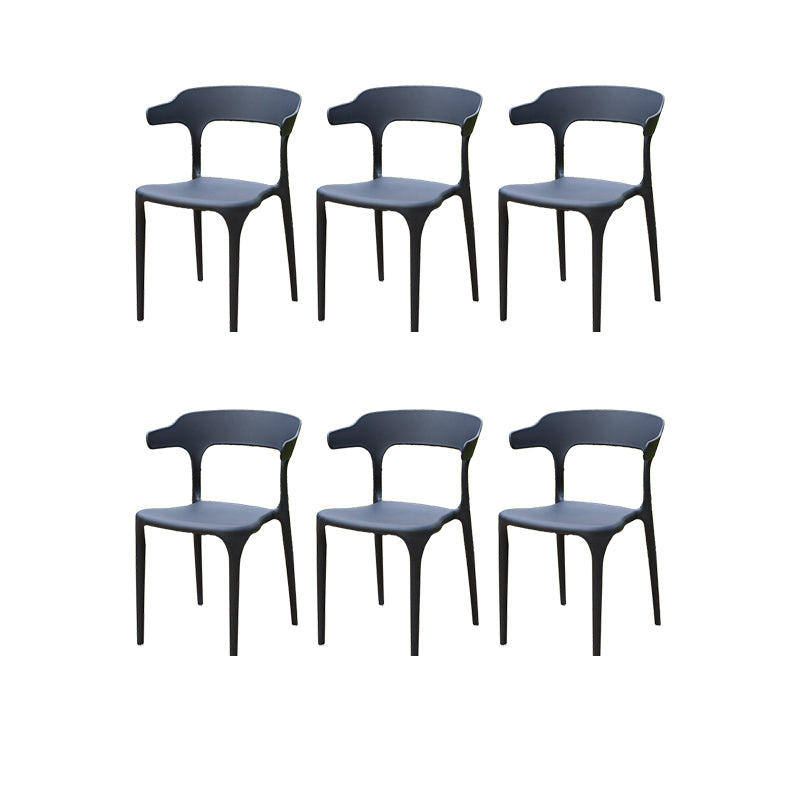 Contemporary Plastic Outdoors Dining Chairs Stacking Patio Dining Chair