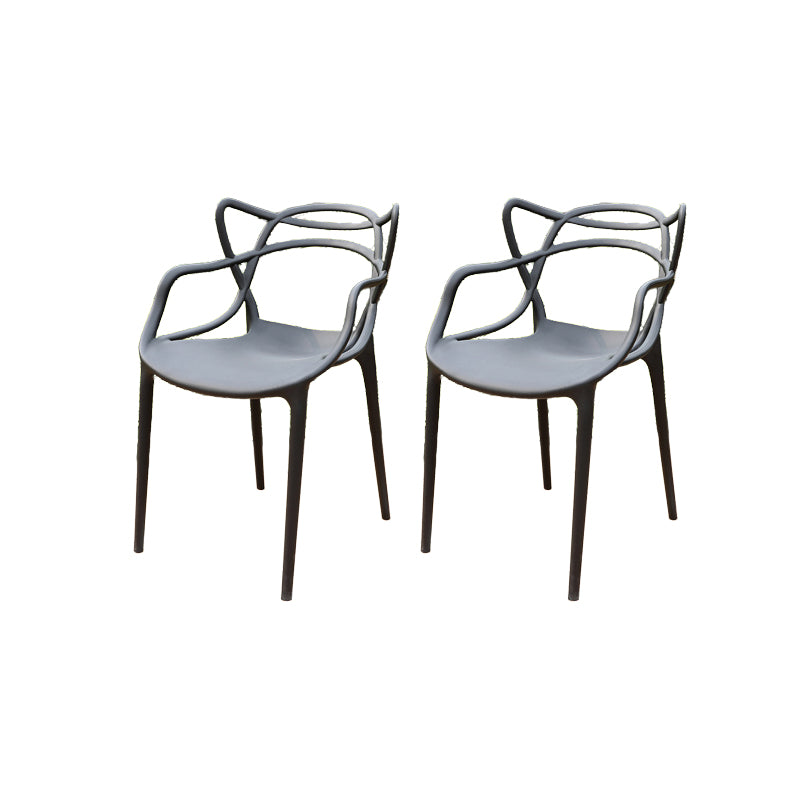 Contemporary Plastic Outdoors Dining Chairs Stacking Patio Dining Chair