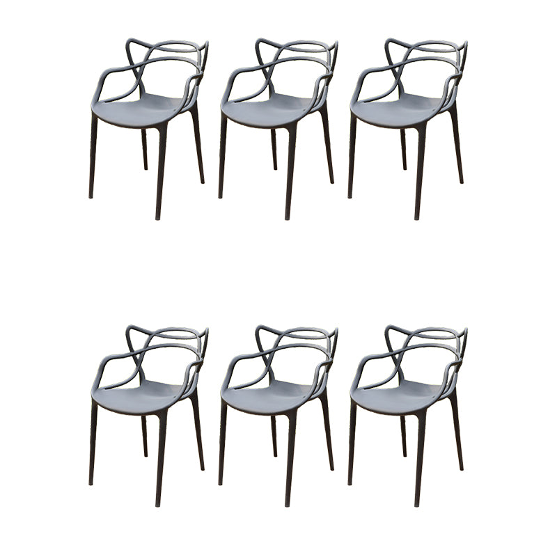 Contemporary Plastic Outdoors Dining Chairs Stacking Patio Dining Chair