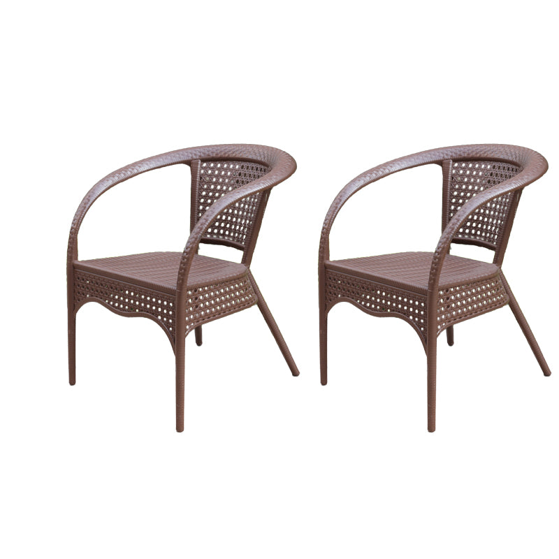 Contemporary Plastic Outdoors Dining Chairs Stacking Patio Dining Chair