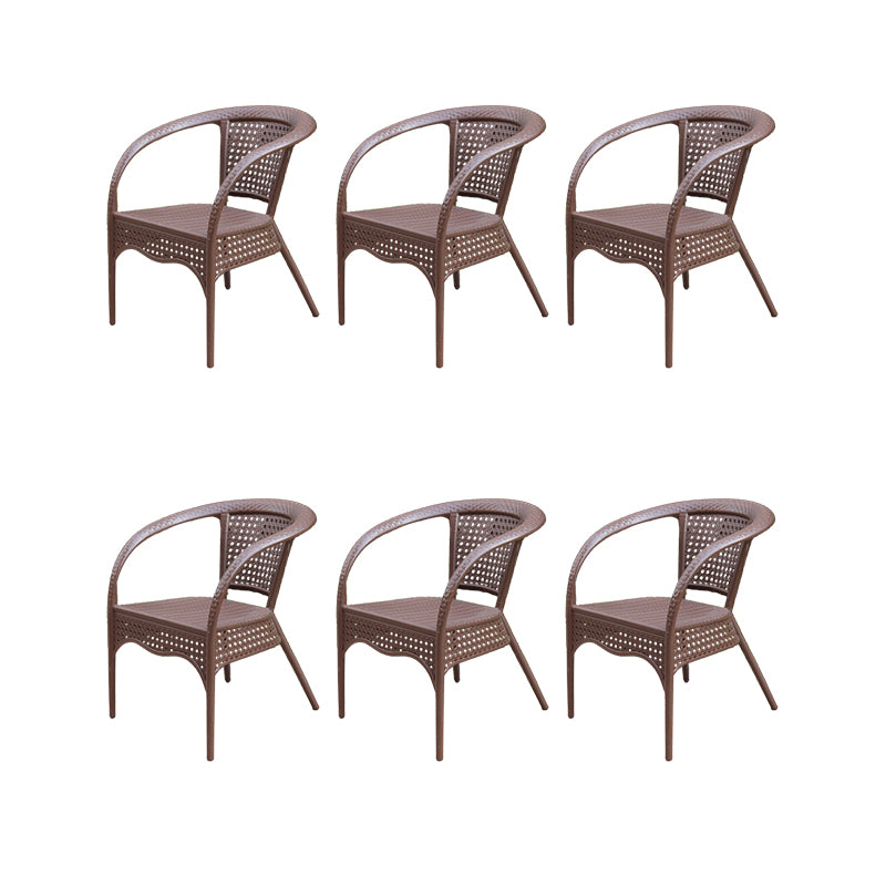 Contemporary Plastic Outdoors Dining Chairs Stacking Patio Dining Chair