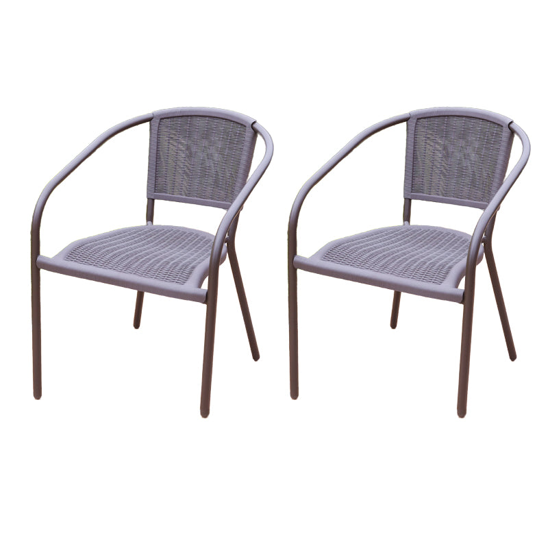 Contemporary Plastic Outdoors Dining Chairs Stacking Patio Dining Chair