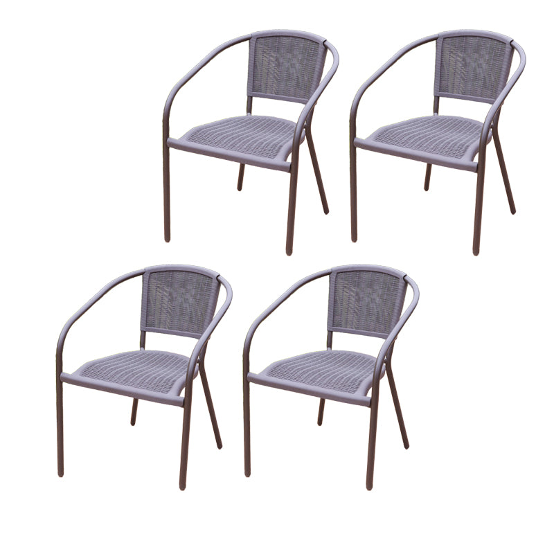 Contemporary Plastic Outdoors Dining Chairs Stacking Patio Dining Chair