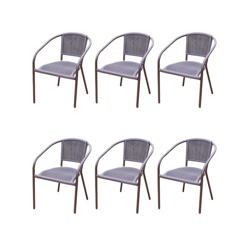 Contemporary Plastic Outdoors Dining Chairs Stacking Patio Dining Chair