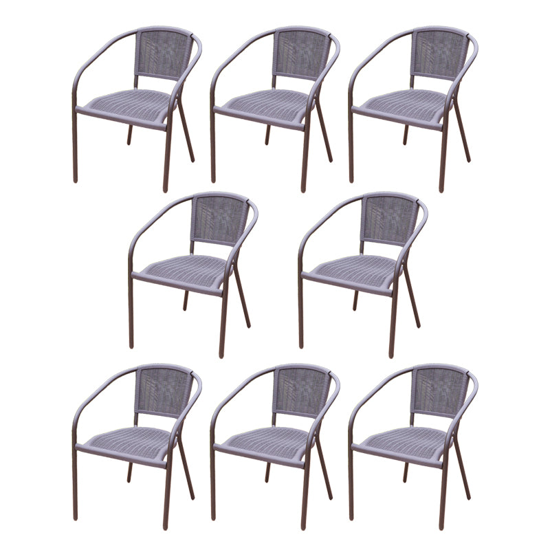 Contemporary Plastic Outdoors Dining Chairs Stacking Patio Dining Chair