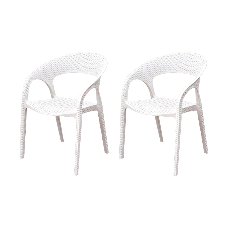 Contemporary Plastic Outdoors Dining Chairs Stacking Patio Dining Chair