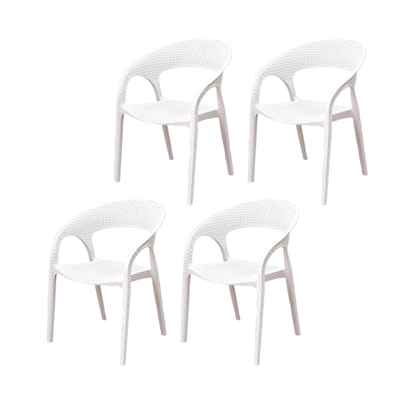 Contemporary Plastic Outdoors Dining Chairs Stacking Patio Dining Chair
