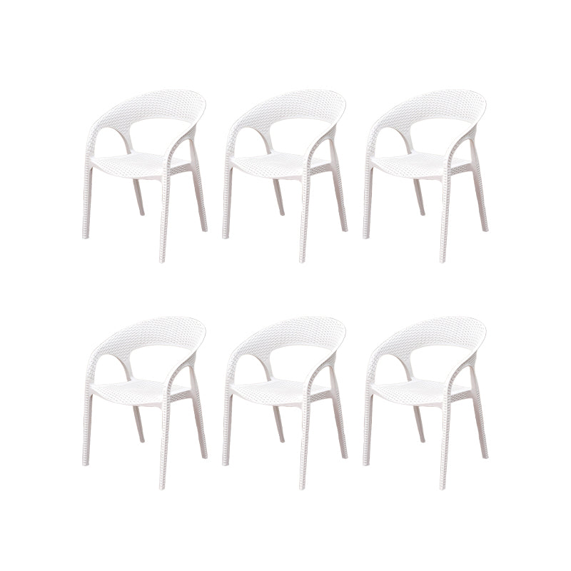 Contemporary Plastic Outdoors Dining Chairs Stacking Patio Dining Chair